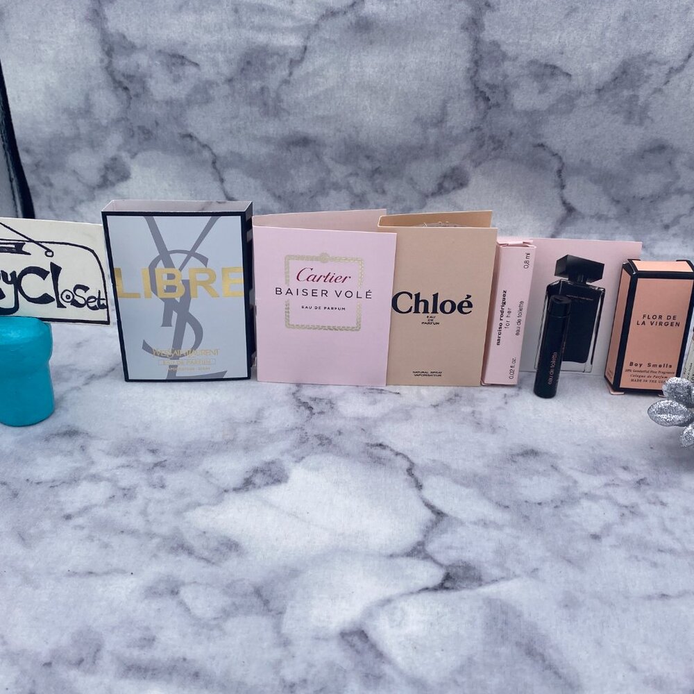 Lot of 5 Yves Saint Laurent,Cartier,Chloe,Narciso,BoySmells,Libre,Baiser-5pc-NEW - Picture 2 of 11